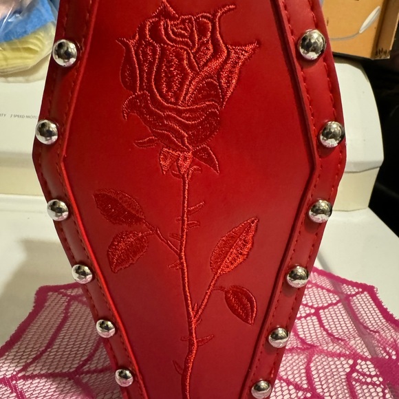 Handbags - Red Rose and stud crossbody New